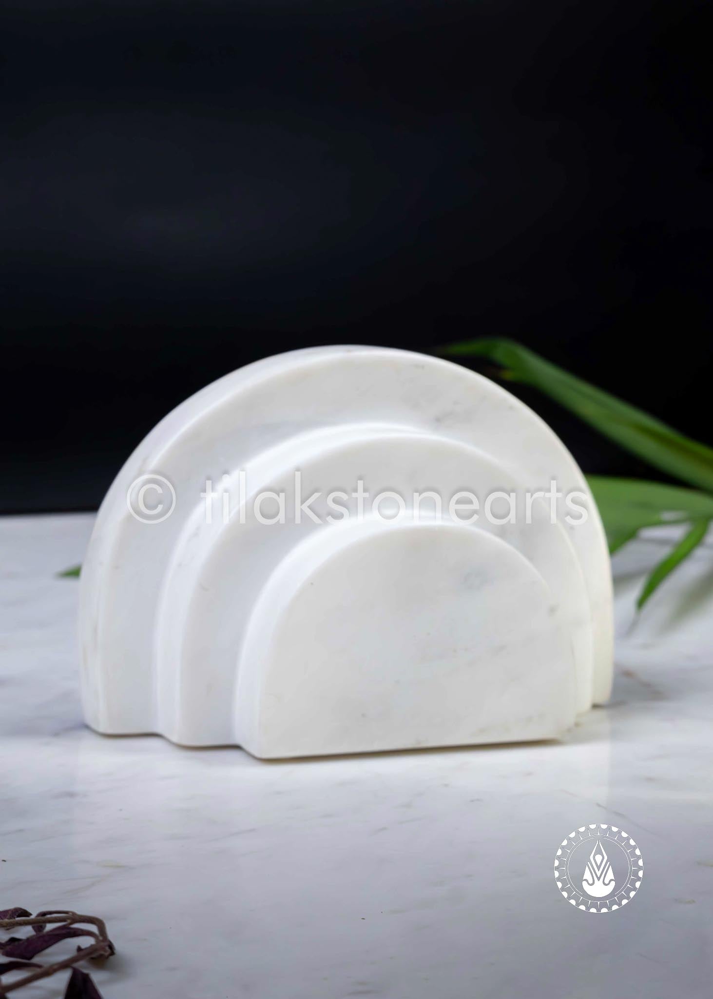 Threshold Marble Bookend4" | Indian White