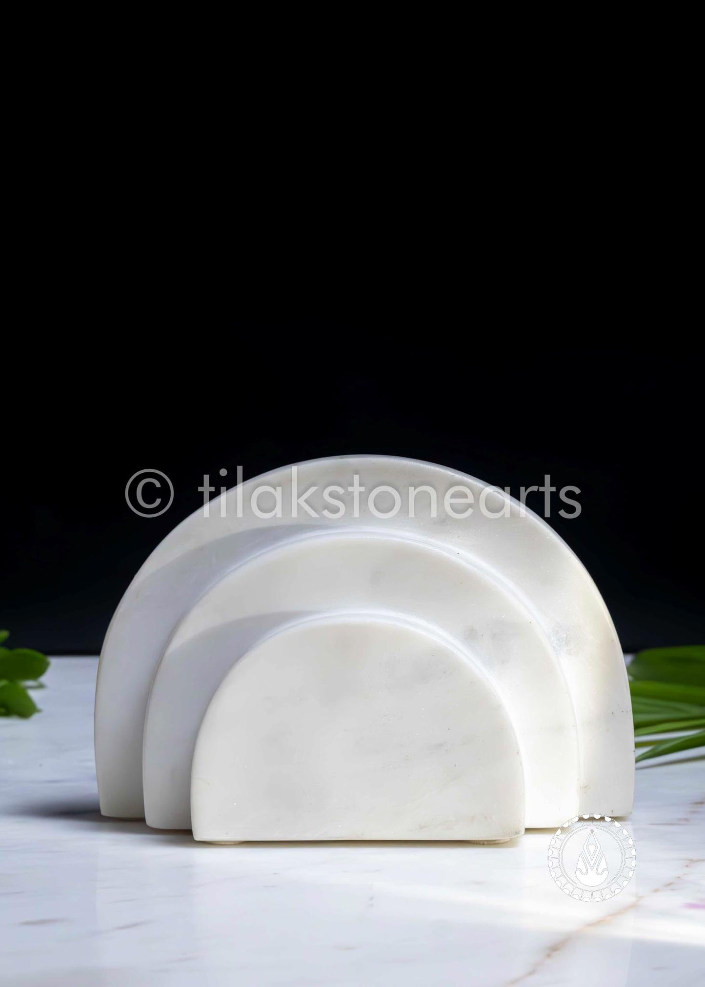 Threshold Marble Bookend4" | Indian White