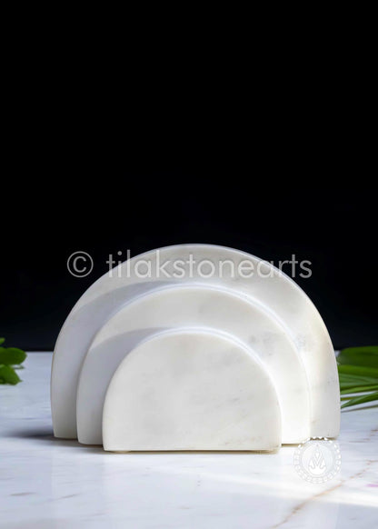 Threshold Marble Bookend4" | Indian White