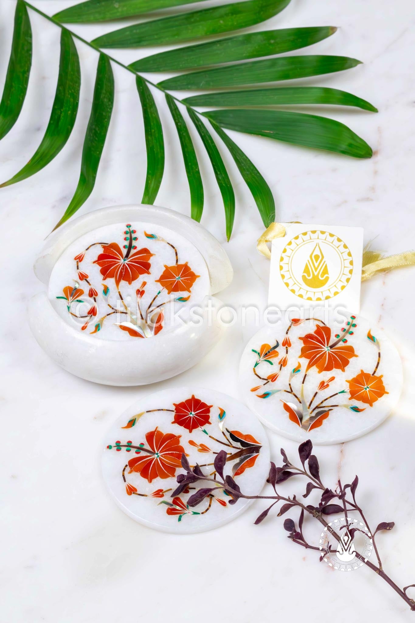 Coasters 5" | Inlay Stones
