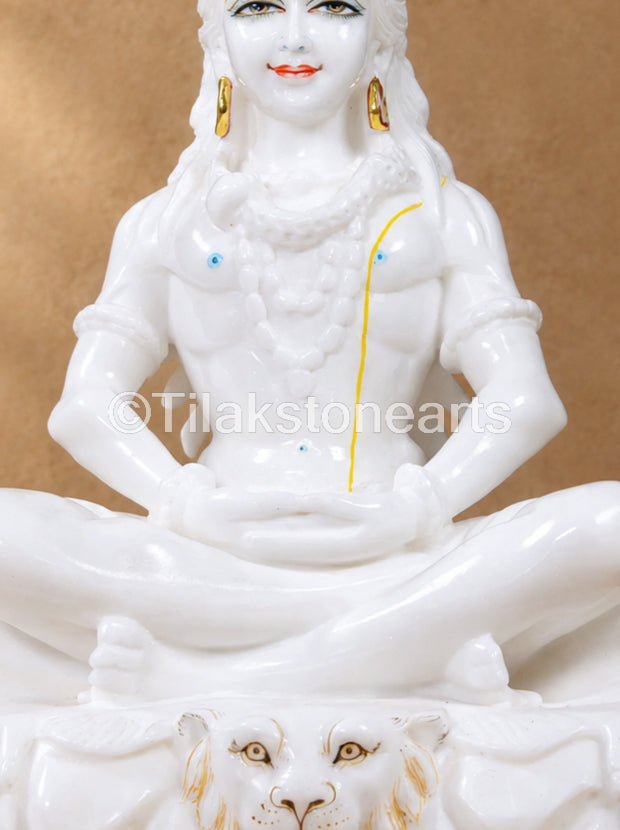 Aadi Yogi Shiv 15" Vietnam Pure White Marble Idol