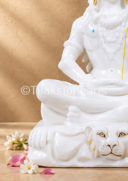 Aadi Yogi Shiv 15" Vietnam Pure White Marble Idol