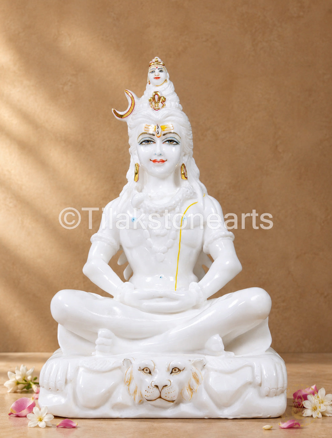 Aadi Yogi Shiv 15" Vietnam Pure White Marble Idol