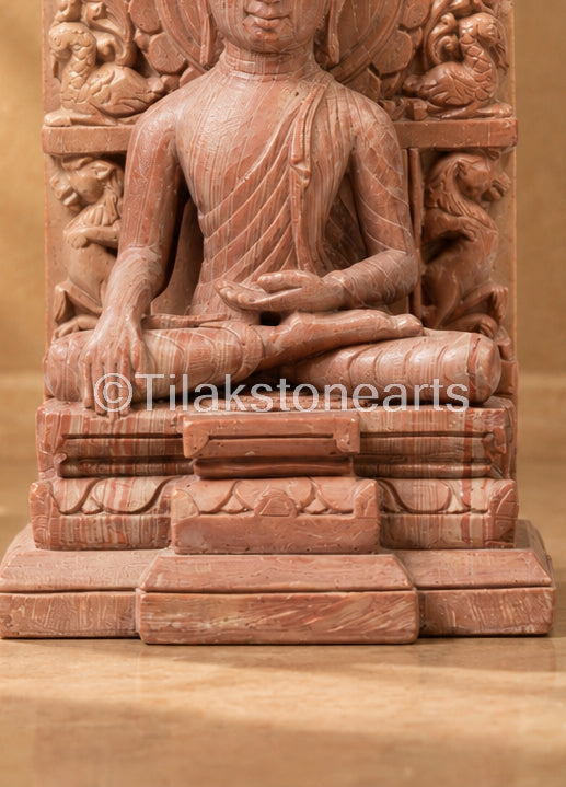 Lord Buddha in Meditation 5" Pure Natural Oakwood Stone Idol