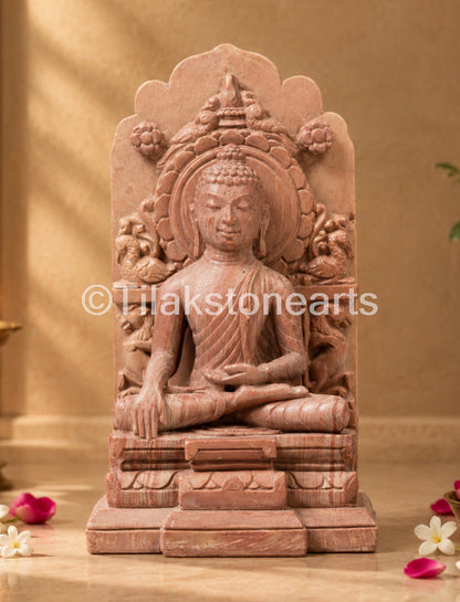 Lord Buddha in Meditation 5" Pure Natural Oakwood Stone Idol