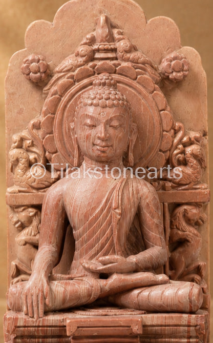 Lord Buddha in Meditation 5" Pure Natural Oakwood Stone Idol