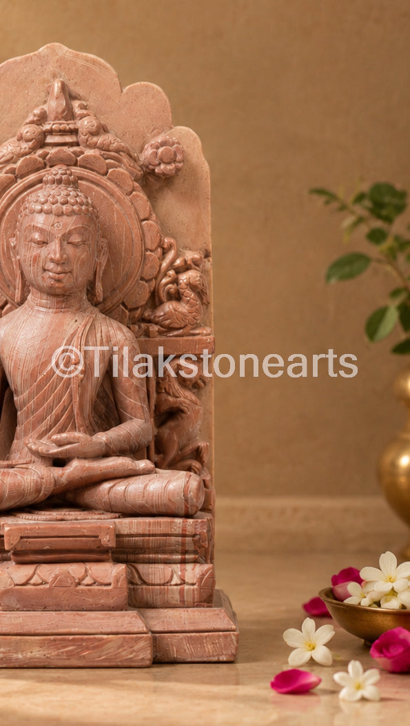 Lord Buddha in Meditation 5" Pure Natural Oakwood Stone Idol