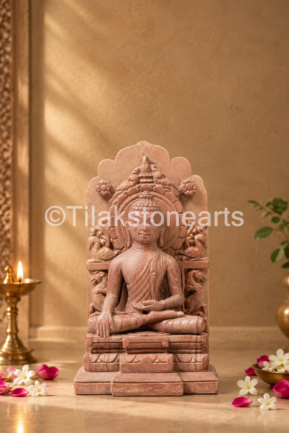 Lord Buddha in Meditation 5" Pure Natural Oakwood Stone Idol