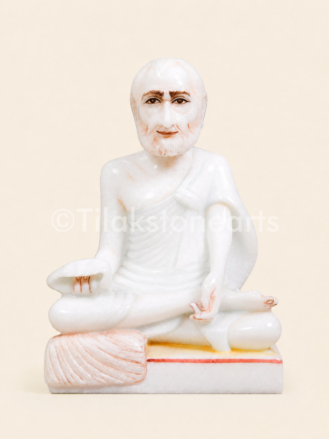 Guru Maharaj Jain God 7" Vietnam Pure White Marble Idol