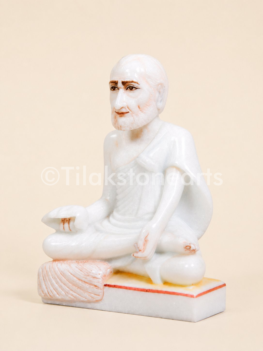 Guru Maharaj Jain God 7" Vietnam Pure White Marble Idol