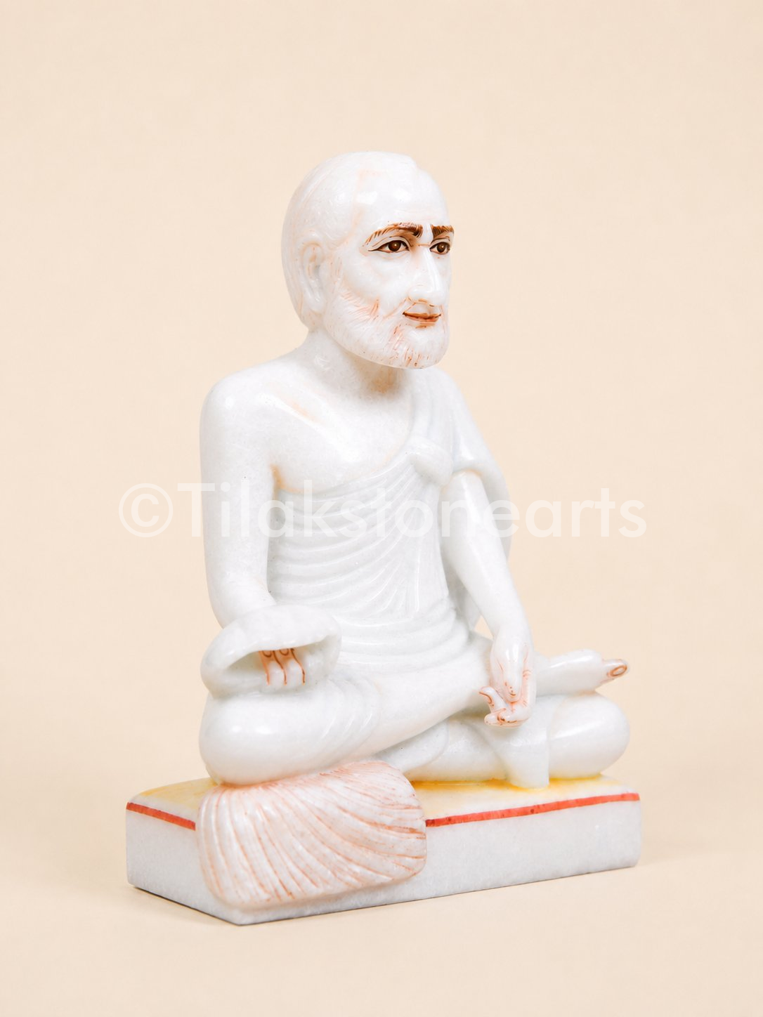 Guru Maharaj Jain God 7" Vietnam Pure White Marble Idol