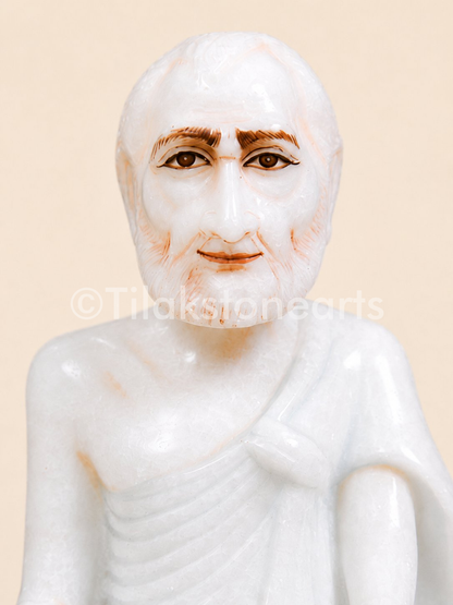Guru Maharaj Jain God 7" Vietnam Pure White Marble Idol
