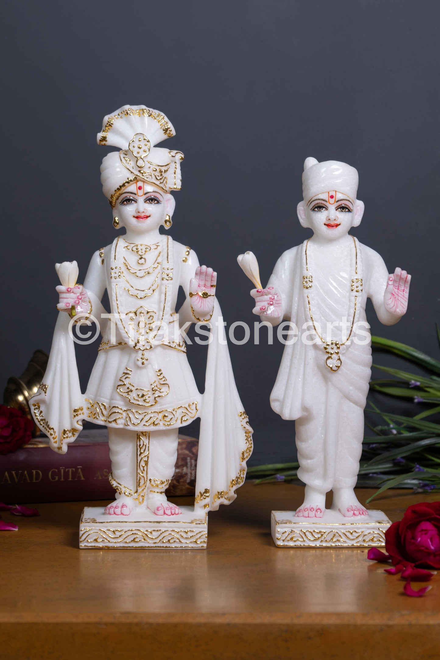 Swami Narayan Jain God 12" Vietnam Pure White Marble Idol