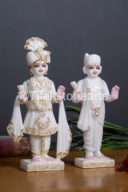 Swami Narayan Jain God 12" Vietnam Pure White Marble Idol