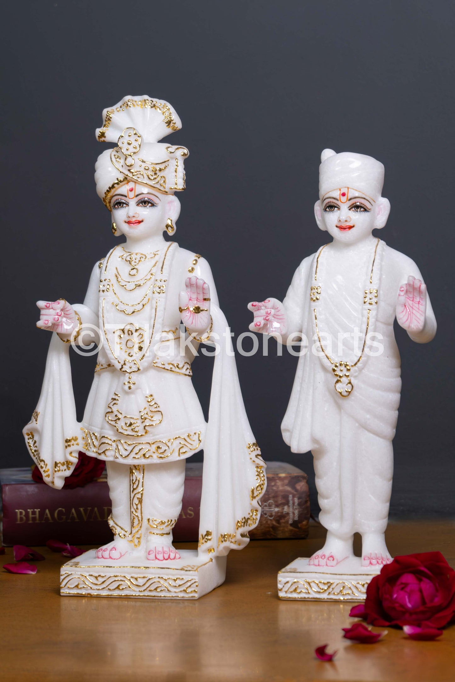 Swami Narayan Jain God 12" Vietnam Pure White Marble Idol