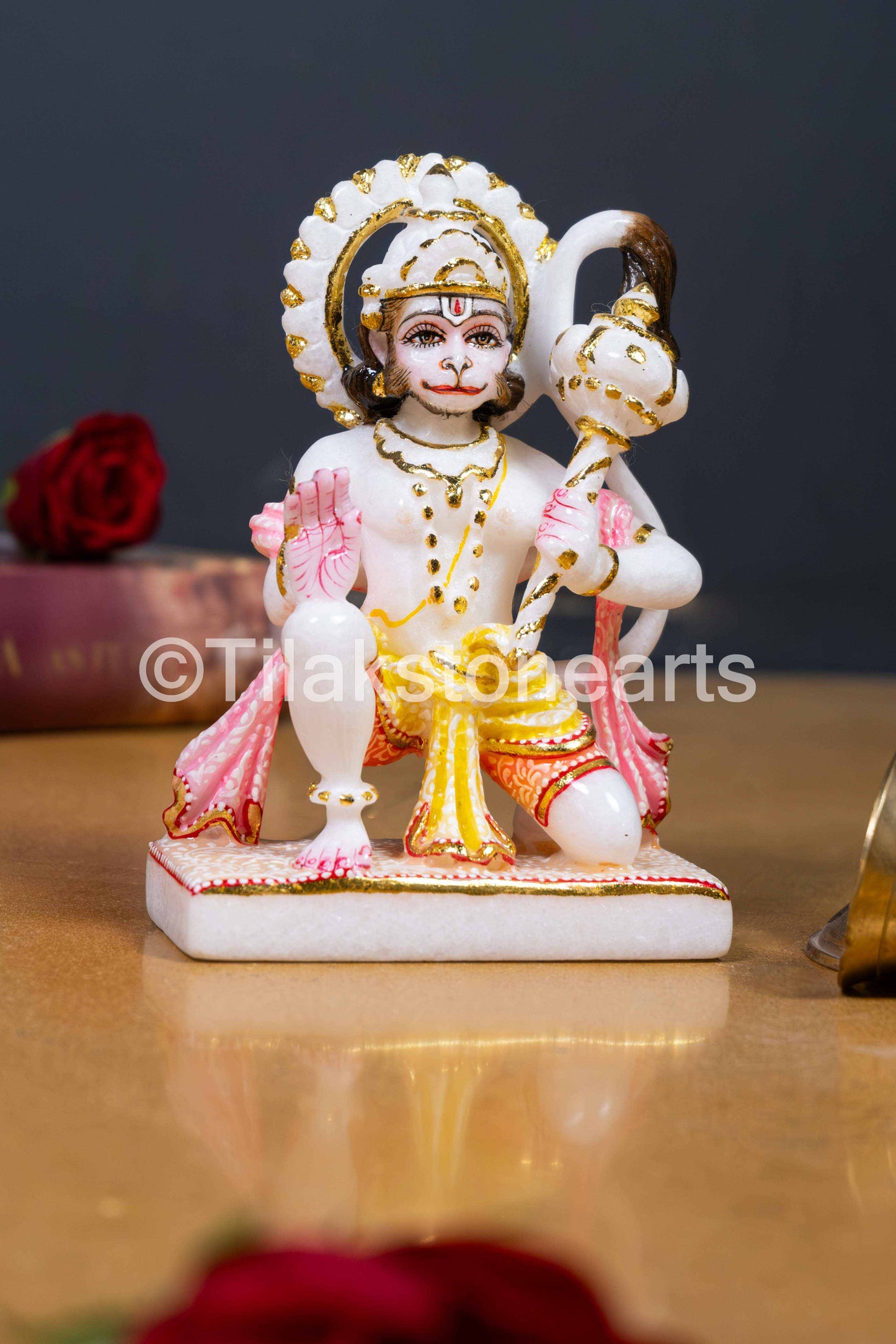 Lord Hanuman 6" Vietnam Cultured White Marble Idol
