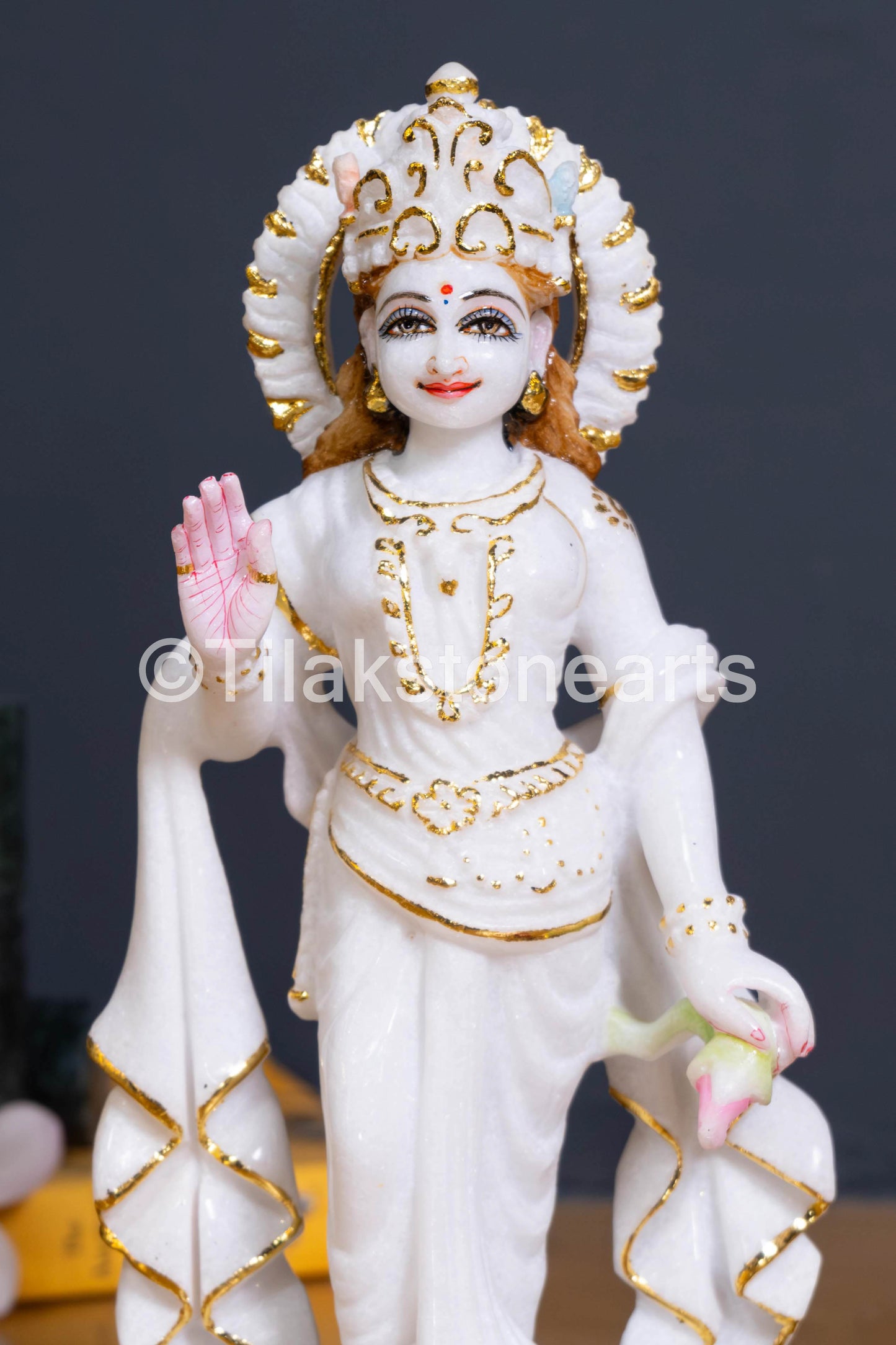 Ram Darbar 12" Vietnam Pure White Marble Idol