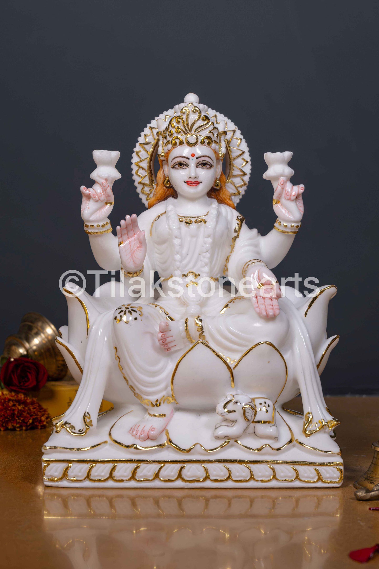 Laxmi Mata 12" Vietnam Pure White Marble Idol