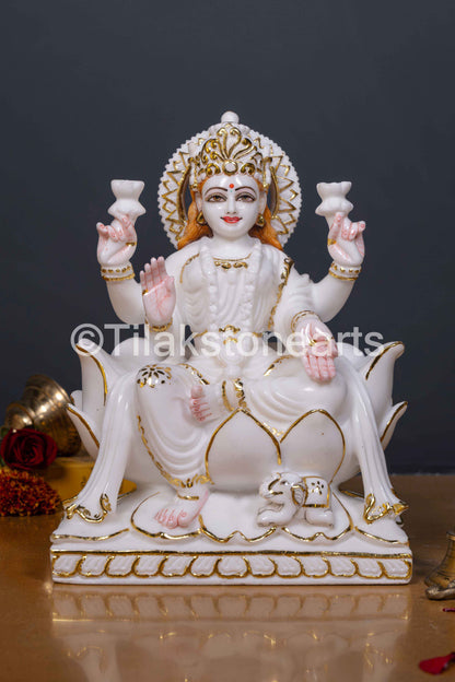 Laxmi Mata 12" Vietnam Pure White Marble Idol
