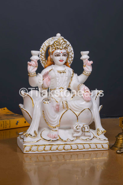 Laxmi Mata 12" Vietnam Pure White Marble Idol