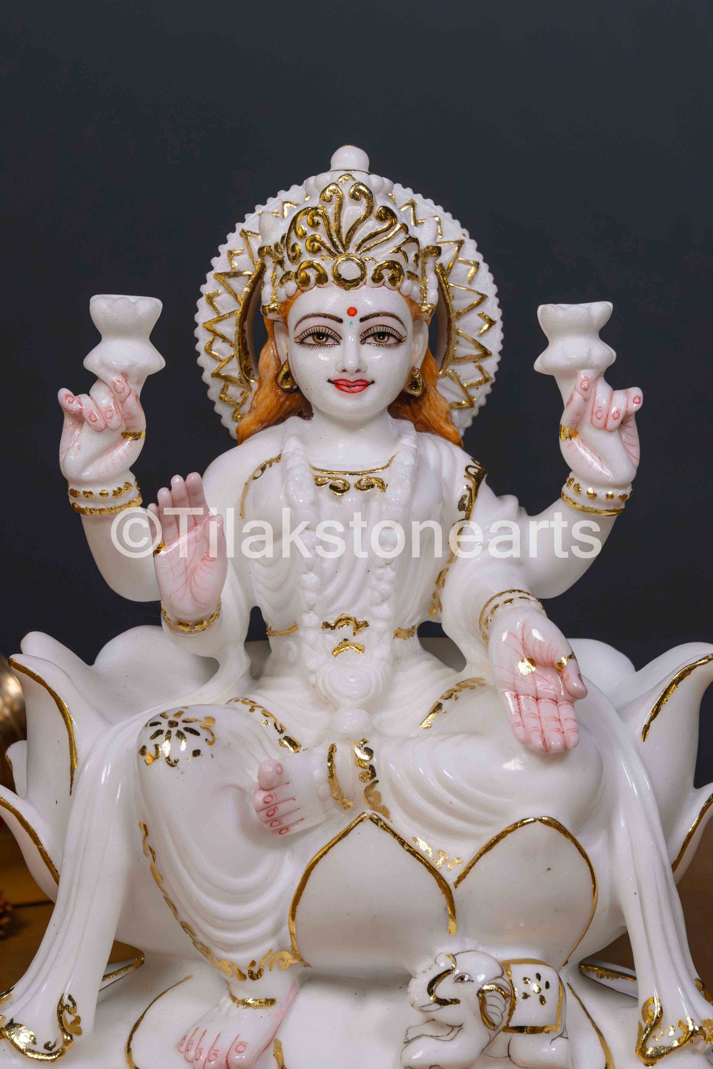 Laxmi Mata 12" Vietnam Pure White Marble Idol