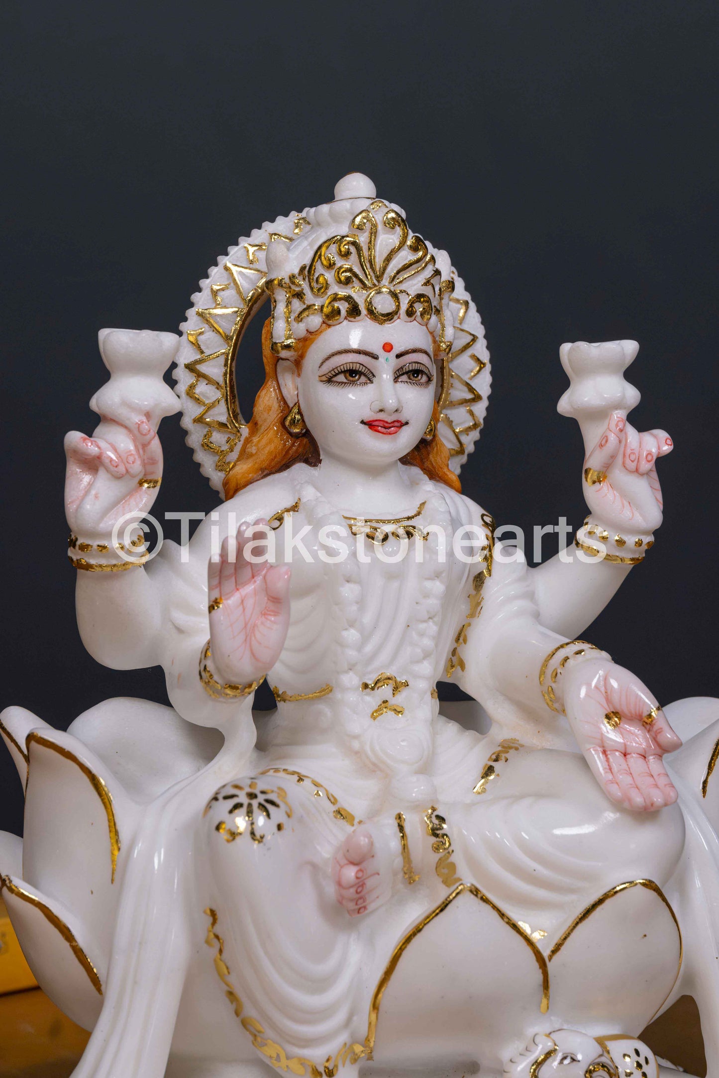 Laxmi Mata 12" Vietnam Pure White Marble Idol