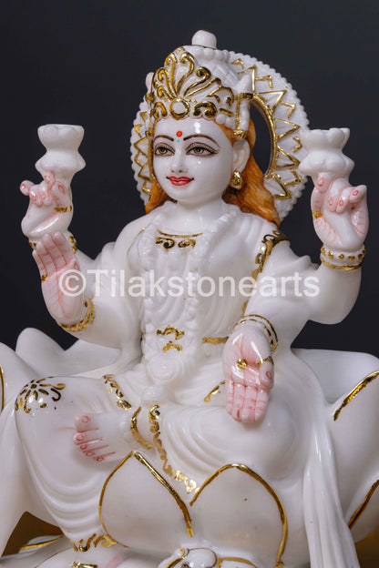 Laxmi Mata 12" Vietnam Pure White Marble Idol