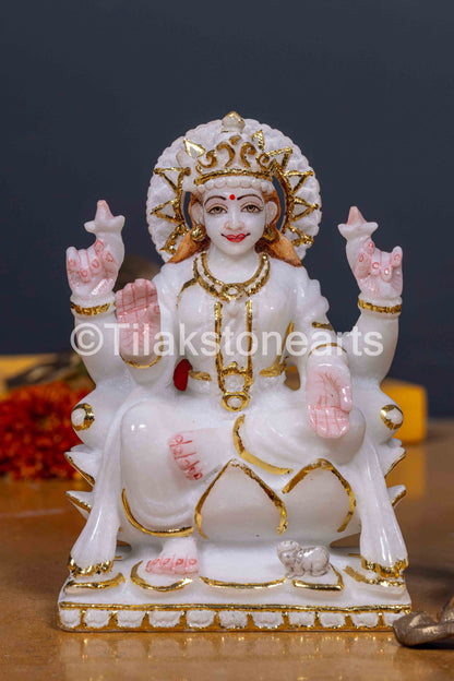 Laxmi Mata 6" Vietnam Pure White Marble Idol