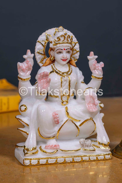 Laxmi Mata 6" Vietnam Pure White Marble Idol