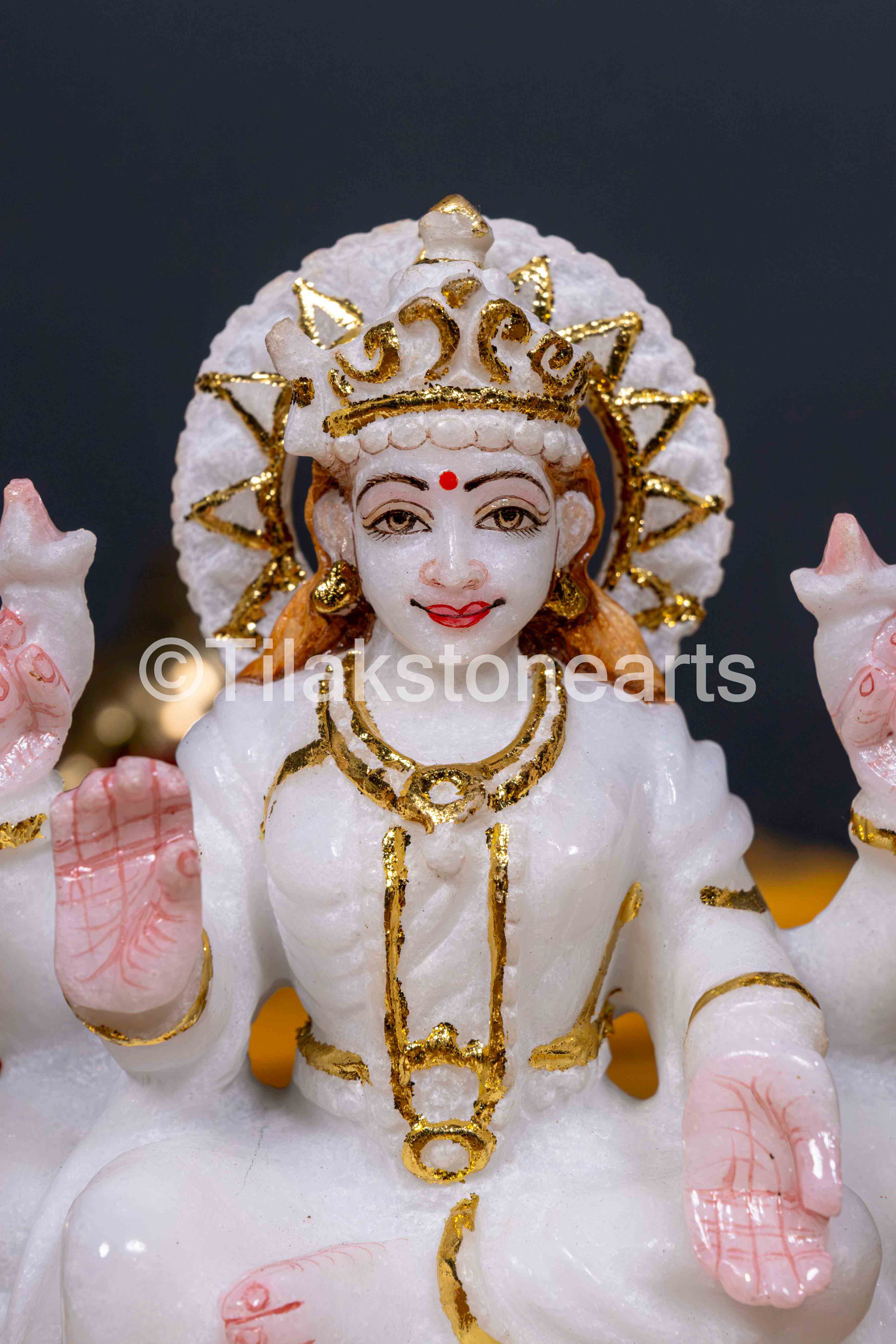 Laxmi Mata 6" Vietnam Pure White Marble Idol