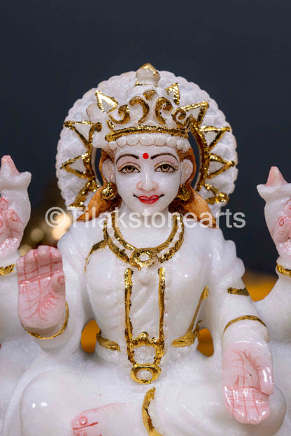 Laxmi Mata 6" Vietnam Pure White Marble Idol