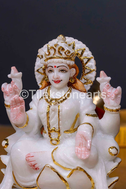 Laxmi Mata 6" Vietnam Pure White Marble Idol
