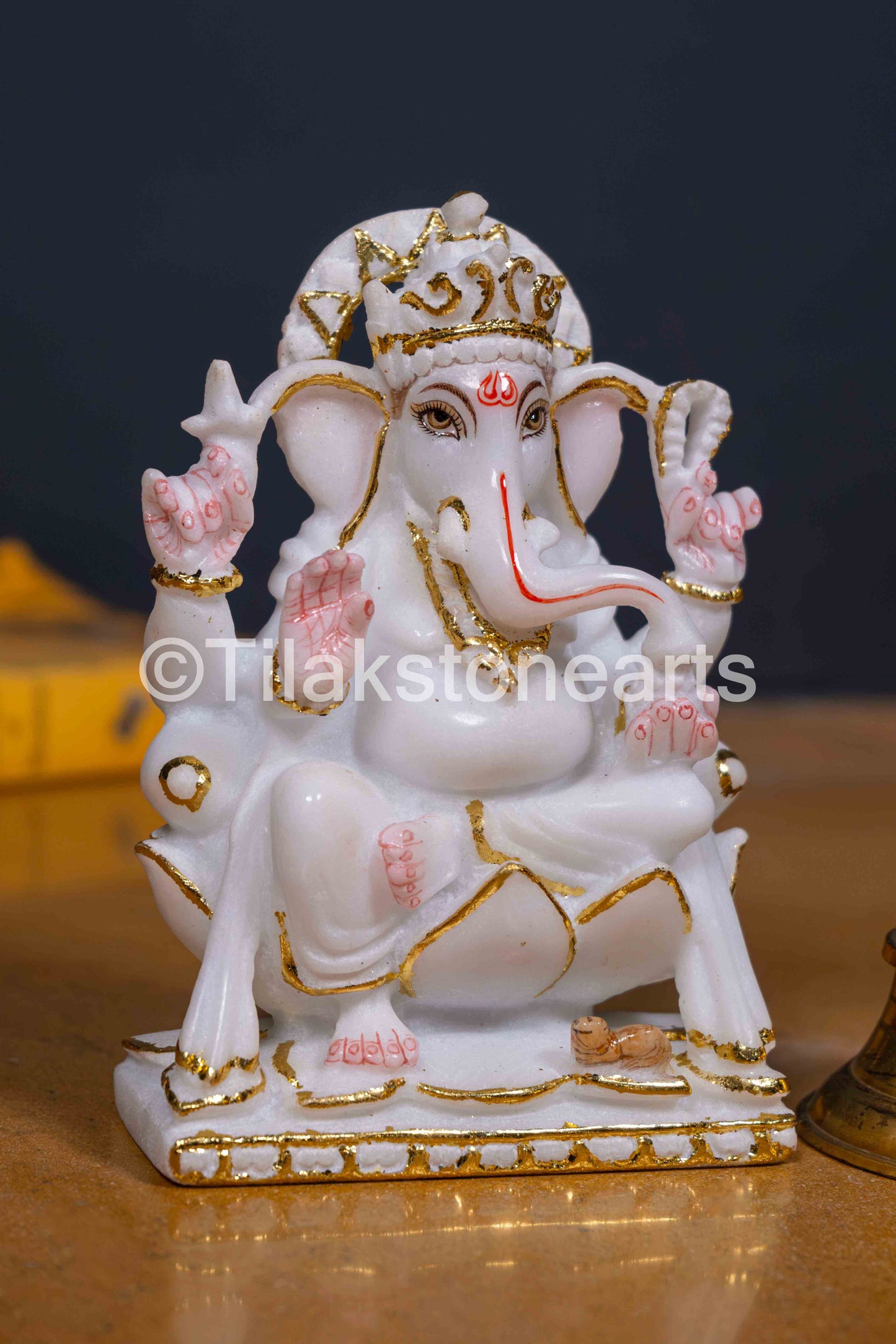 Lord Ganesha 6" Vietnam Pure White Marble Idol