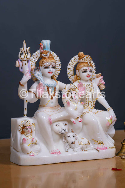 Shiv Parivar 12” Vietnam Pure White Marble Idol