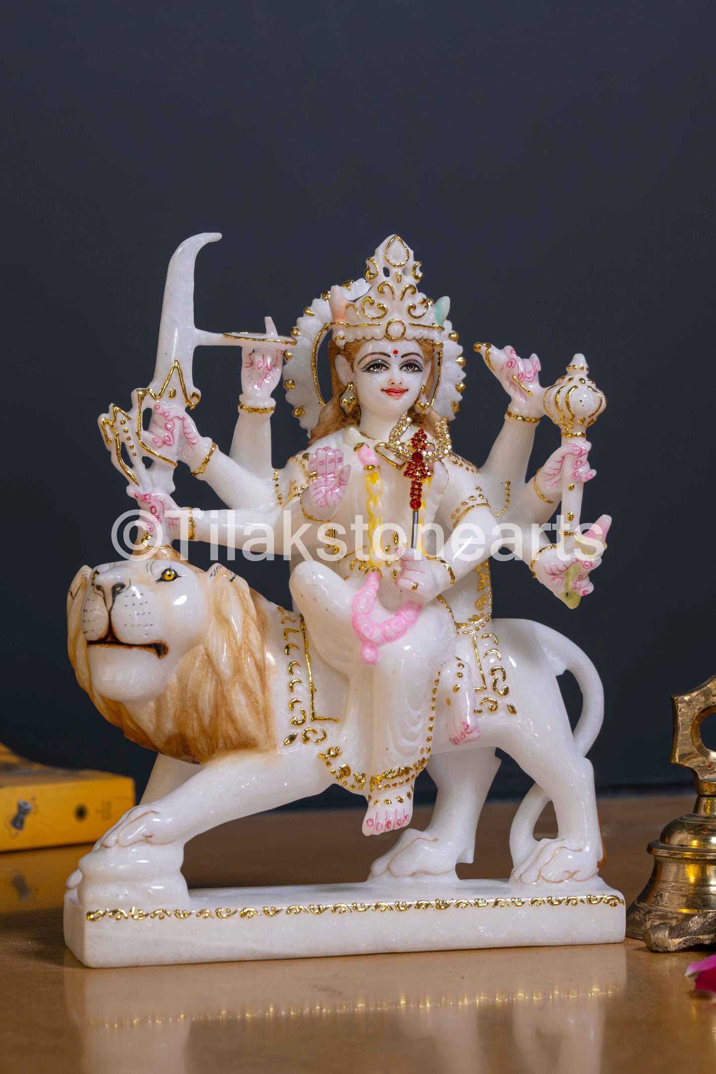 Durga Mata 12" Vietnam Pure White Marble Idol