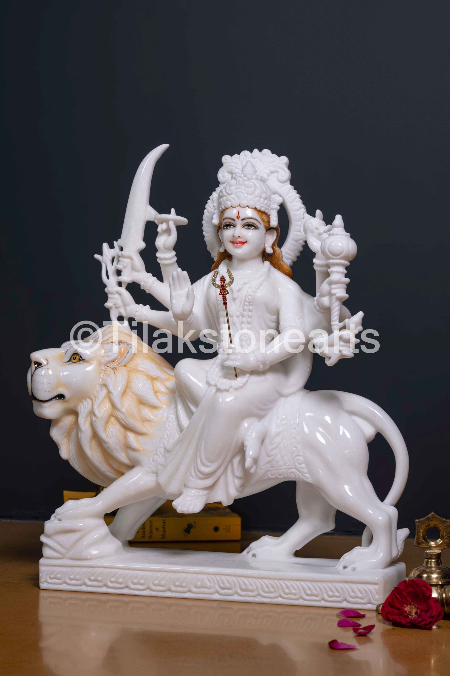 Durga Mata 18" Vietnam Pure White Marble Idol