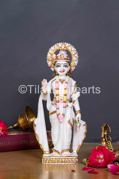 Ram Darbar 11" Vietnam Pure White Marble Idol