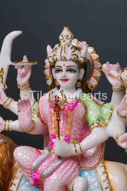 Durga Mata 12" Vietnam Pure White Marble Idol