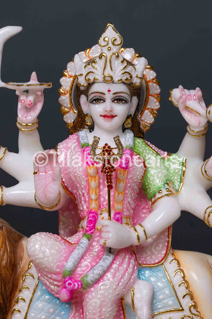 Durga Mata 12" Vietnam Pure White Marble Idol