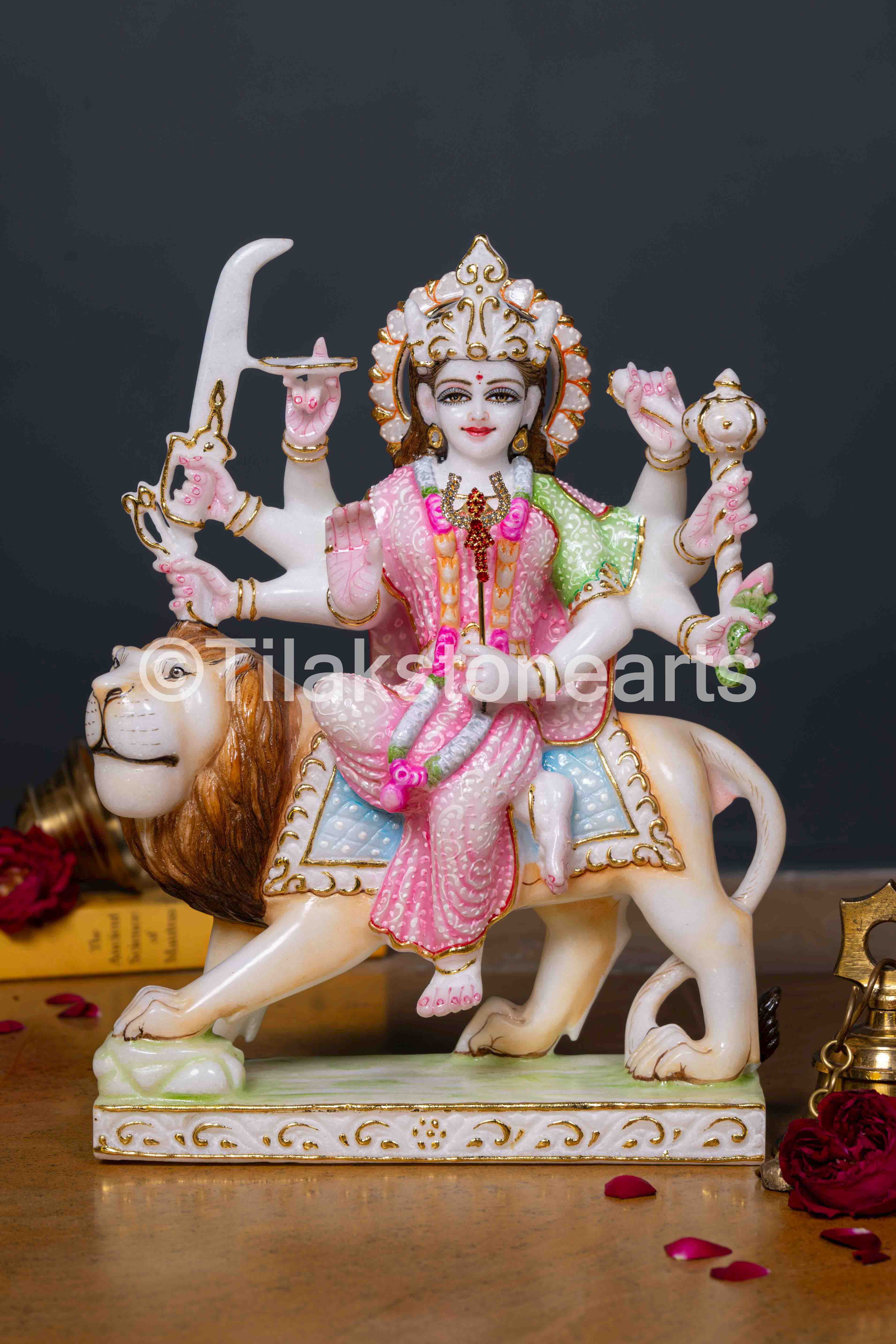 Durga Mata 12" Vietnam Pure White Marble Idol