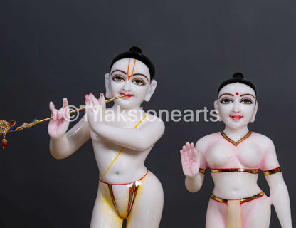 Isckon Radha Krishna 15" Vietnam Pure White Idol