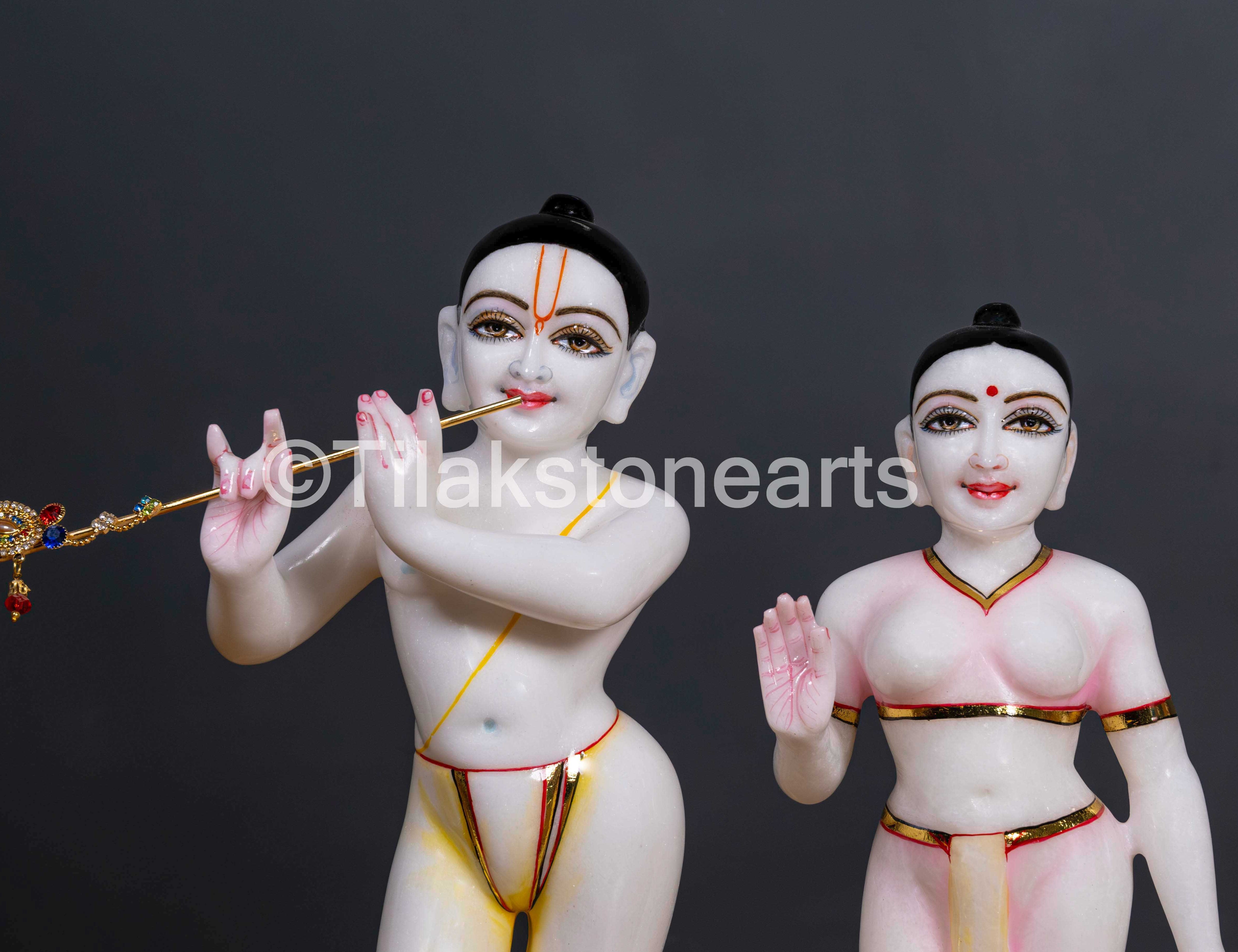 Isckon Radha Krishna 15" Vietnam Pure White Idol