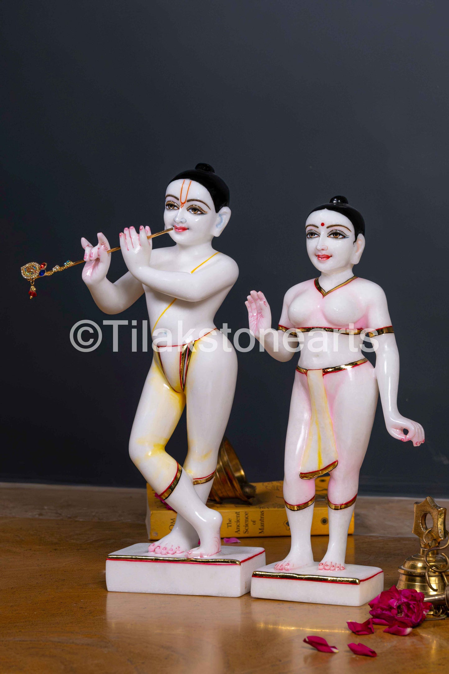 Isckon Radha Krishna 15" Vietnam Pure White Idol