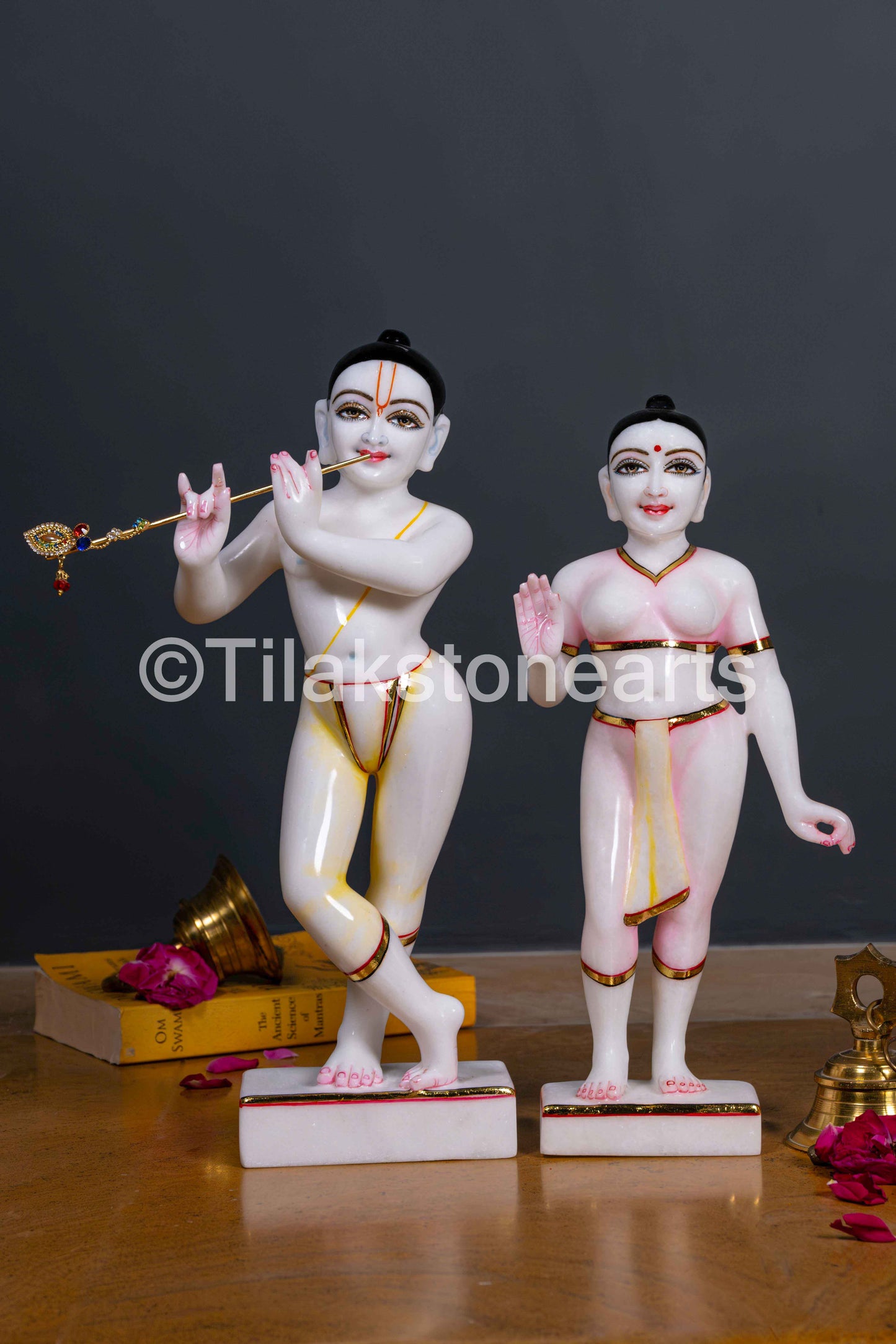 Isckon Radha Krishna 15" Vietnam Pure White Idol