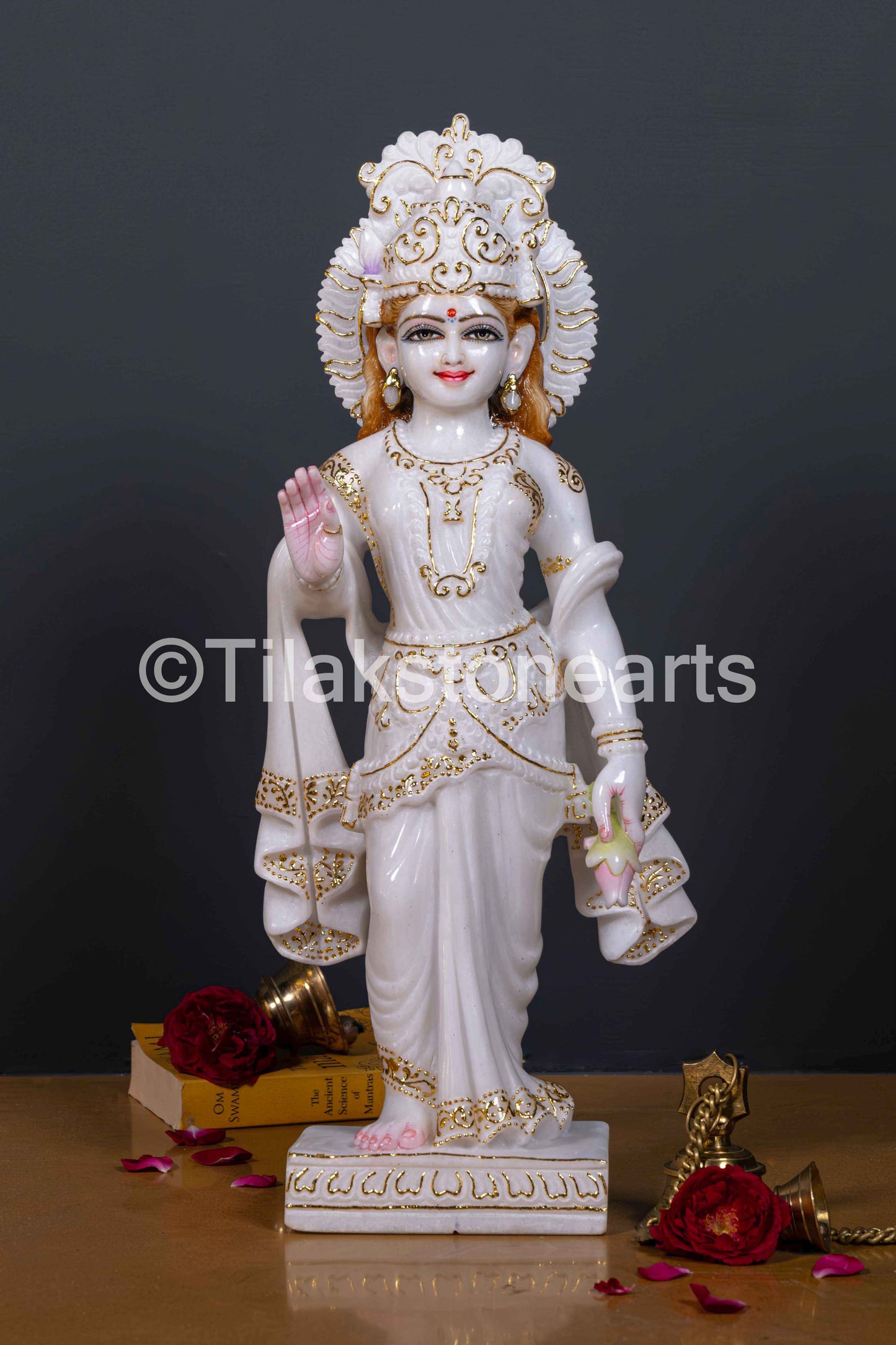 Ram Darbar 24" Vietnam Pure White Marble Idol