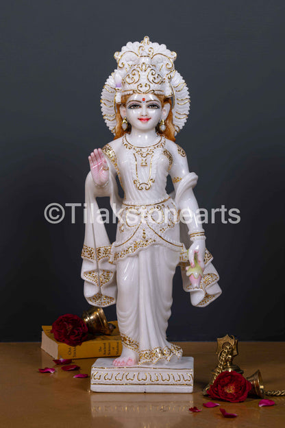 Ram Darbar 24" Vietnam Pure White Marble Idol