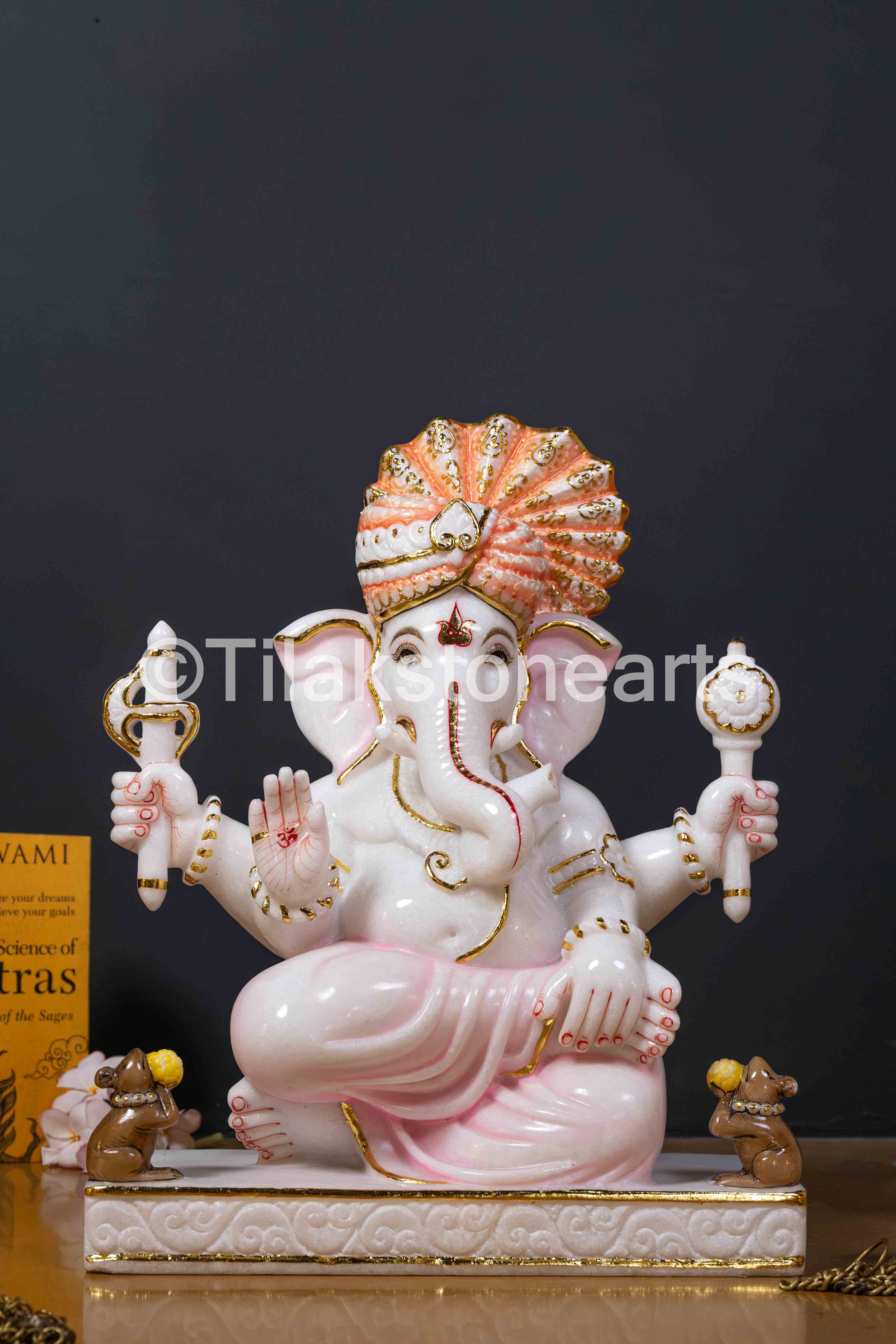 Lord Ganesha 18" Vietnam Pure White Marble Idol