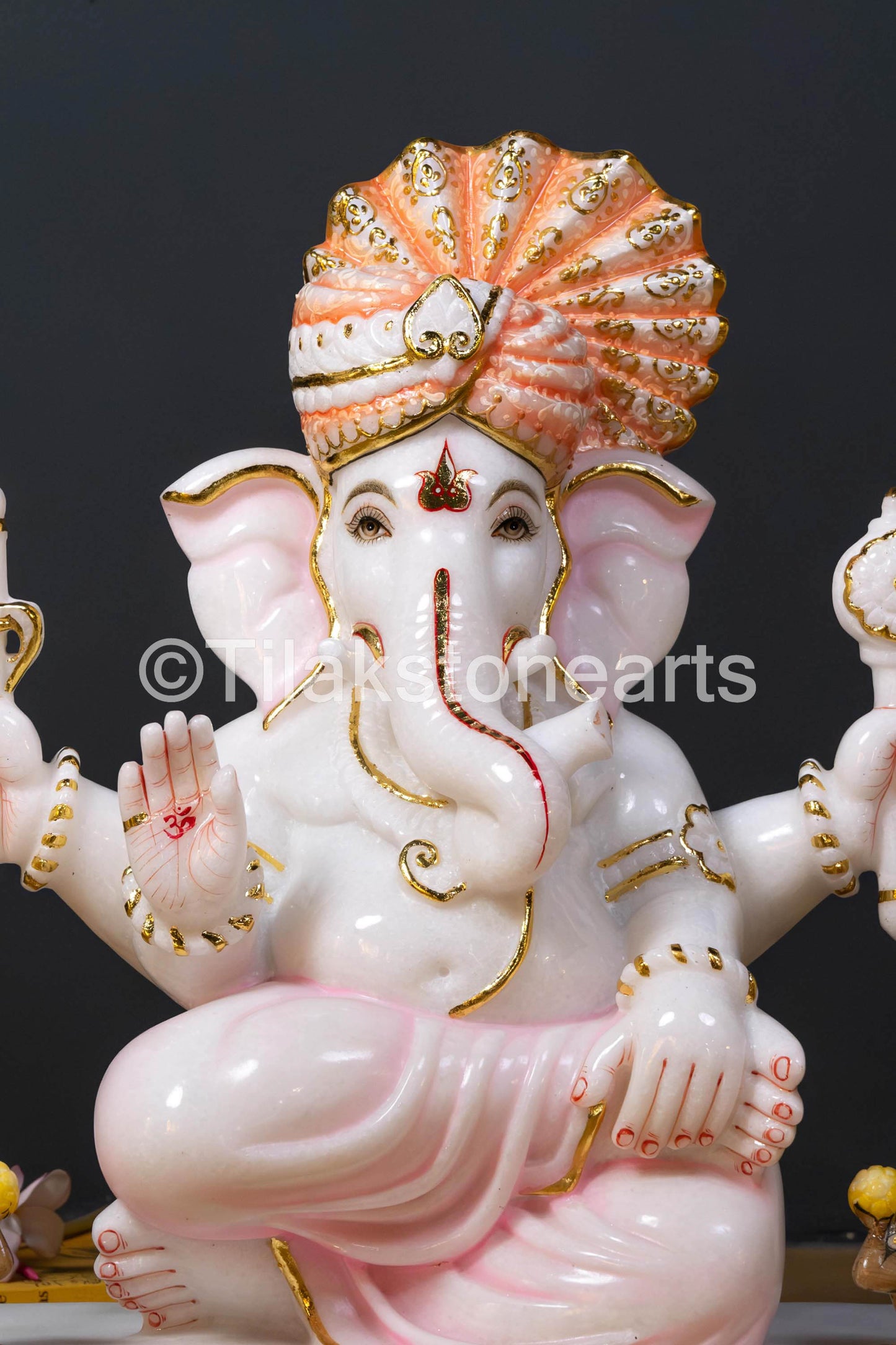 Lord Ganesha 18" Vietnam Pure White Marble Idol