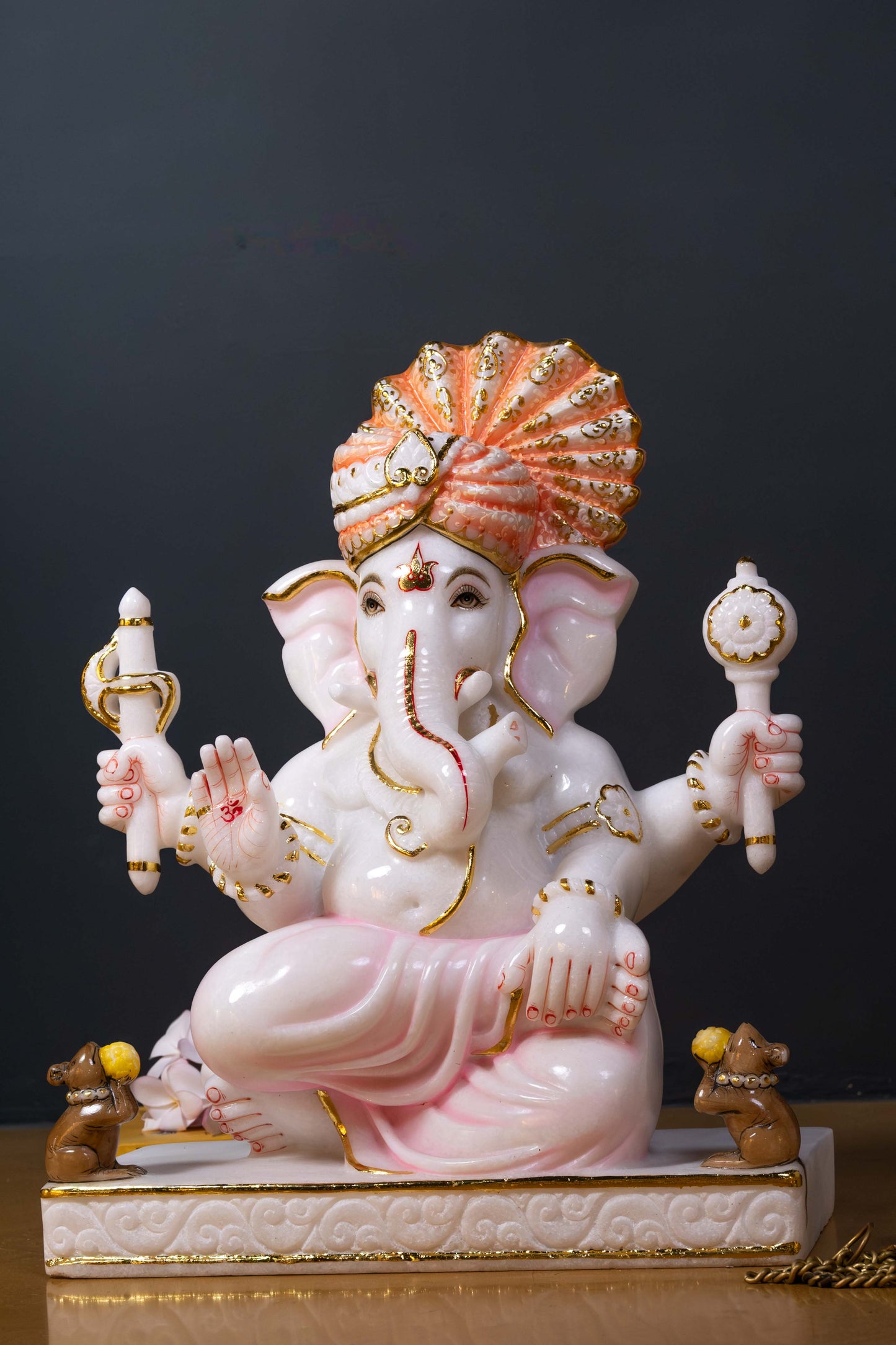Lord Ganesha 18" Vietnam Pure White Marble Idol