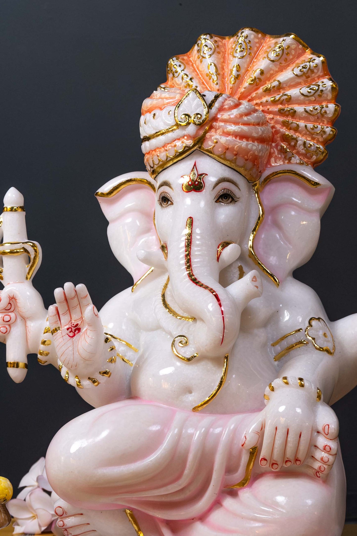 Lord Ganesha 18" Vietnam Pure White Marble Idol